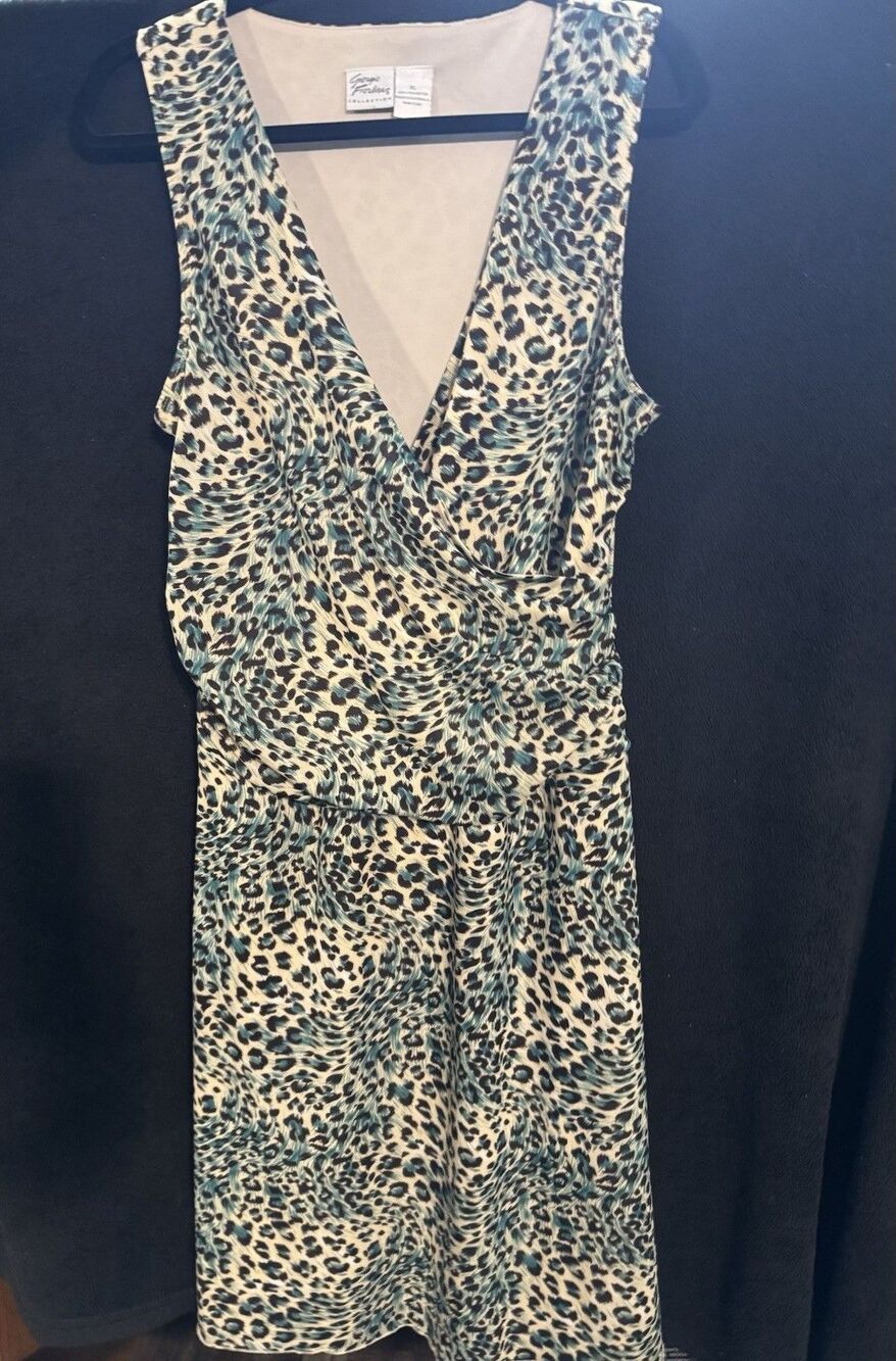 Giorgio Fiorlini Collection Women’s XL Leopard Print V-Neck Sleeveless Jumpsuit